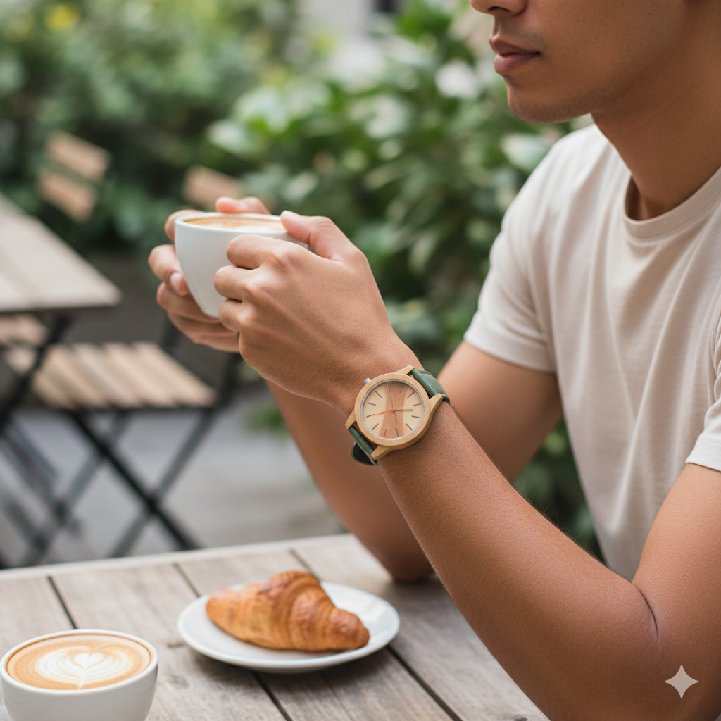 Reloj Natura Chronos Edición Roble & Verde Musgo - Imagen 3