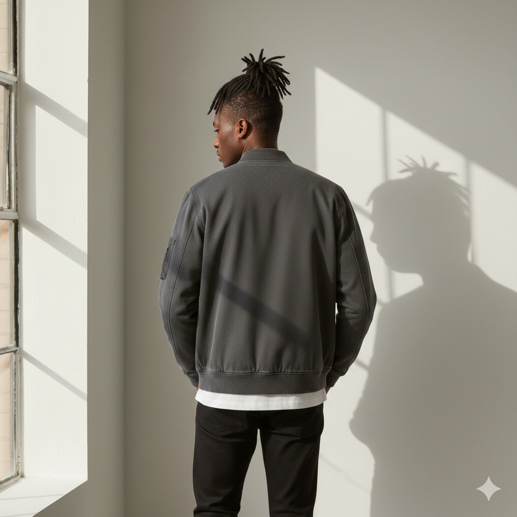 Chaqueta Bomber Gris "Adventure Awaits" - Imagen 3